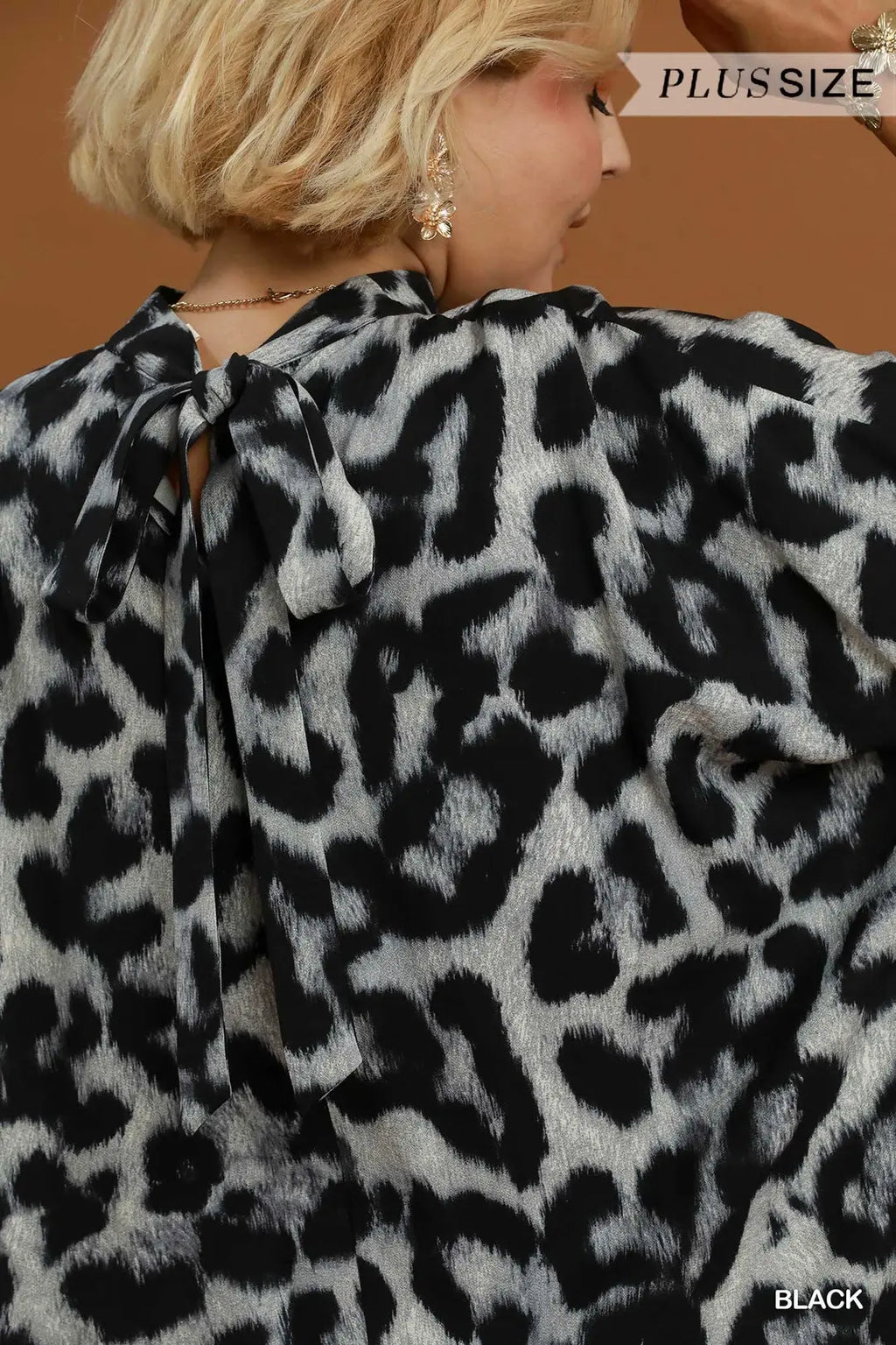 Umgee - Copilot said: Plus Size Leopard Print High-Neck Blouse