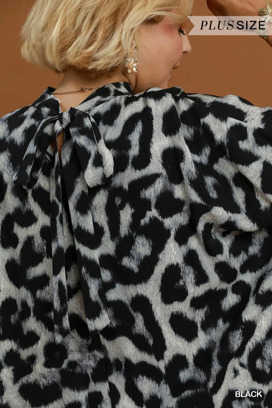 Umgee - Copilot said: Plus Size Leopard Print High-Neck Blouse