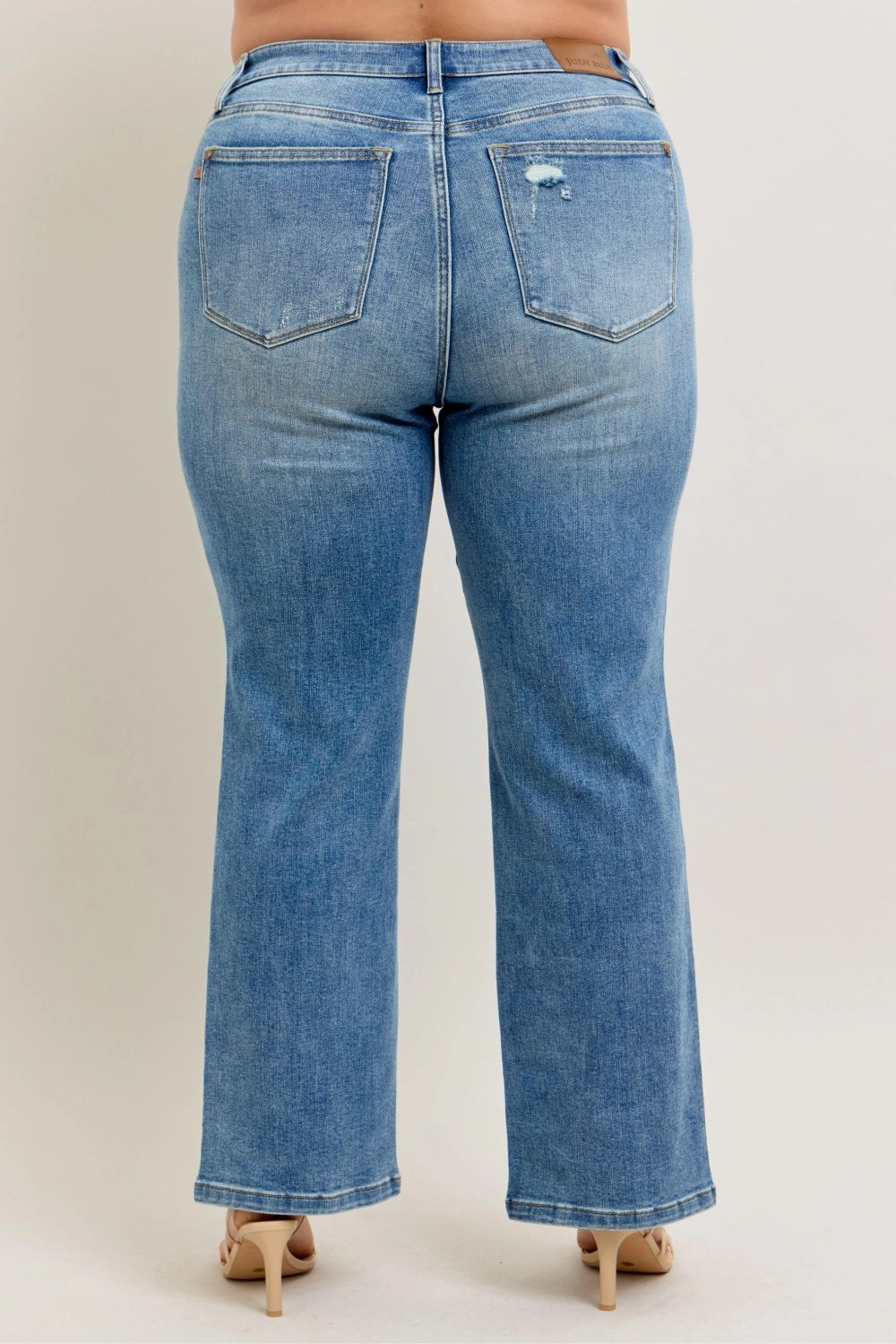 Judy Blue Jeans Vintage Wash Front Seam & Slit Straight - Plus
