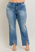 Judy Blue Jeans Vintage Wash Front Seam & Slit Straight - Plus