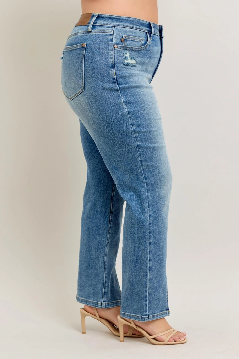 Judy Blue Jeans Vintage Wash Front Seam & Slit Straight - Plus