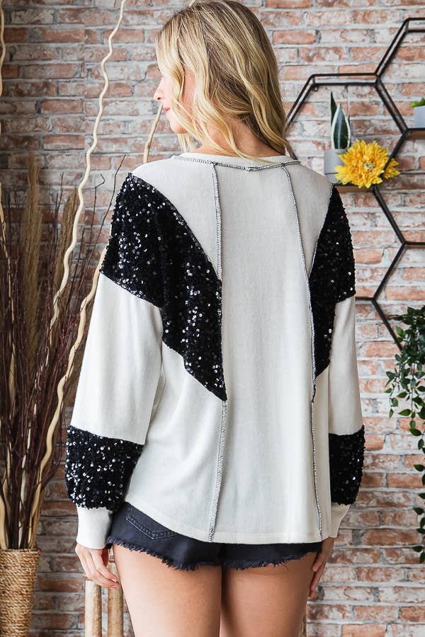 Plus Size Sequin Accent Top