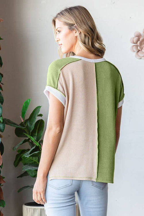 7th Ray -  Color Block Top