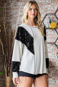 Plus Size Sequin Accent Top
