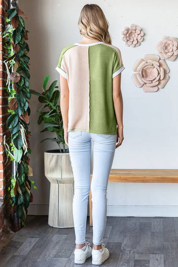 7th Ray -  Color Block Top